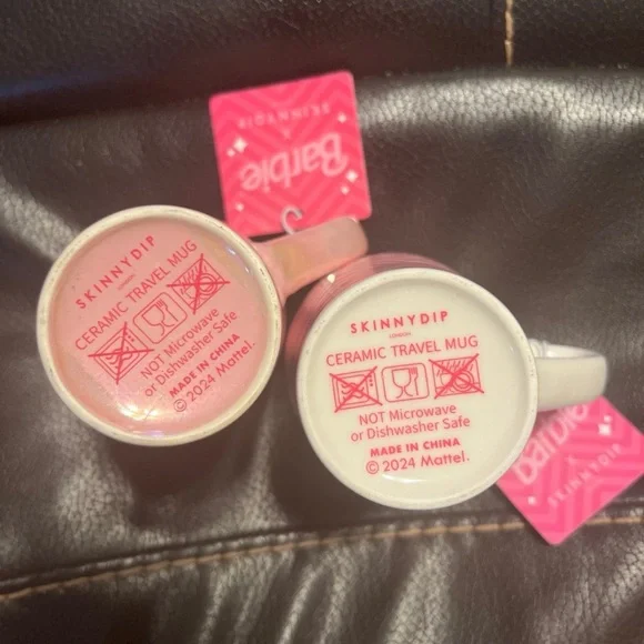 Barbie Ceramic Travel Mugs w/ Lids Bundle New - Picture 4 of 7